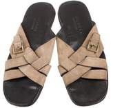 Thumbnail for your product : Gucci Suede Buckle Slides