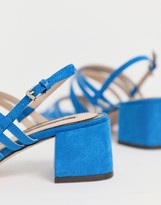 Thumbnail for your product : Miss Selfridge heeled sandals with multi straps in blue