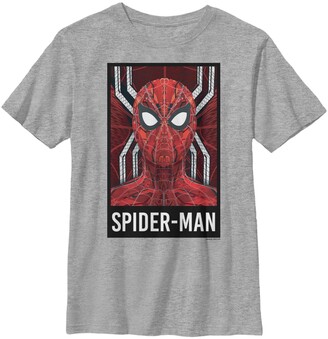 Fifth Sun Marvel Big Boy's Spider-Man Far From Home Mask Fill Logo Poster Short Sleeve T-Shirt
