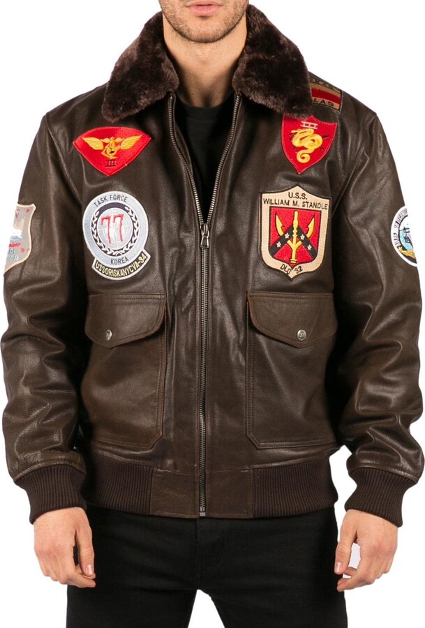 Aviatrix Mens Real Leather US Aviator Air Force Pilot Flying Bomber ...