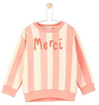 Wallis **Girls Pink Striped Slogan Sweatshirt (18 months - 6 years)