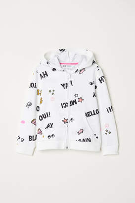 H&M Printed Hooded Jacket - White