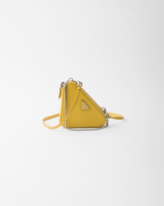 Prada Nylon And Saffiano Leather Mini Bag in Yellow