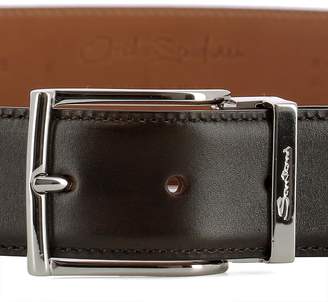 Santoni Brown Leather Belt