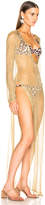Thumbnail for your product : Caroline Constas Mesh Knit Cover Up in Gold | FWRD