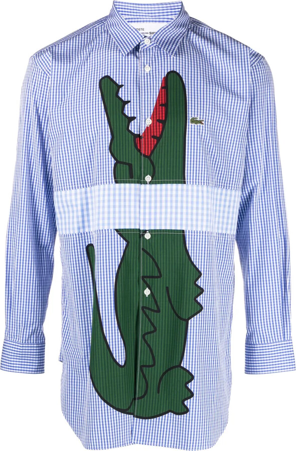 Comme des Garçons Shirt x Lacoste logo-print checked shirt