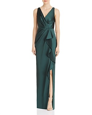 Adrianna Papell Draped Full-Length Gown