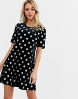 Thumbnail for your product : Glamorous velvet swing dress with metallic polka dot print
