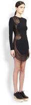 Thumbnail for your product : Stella McCartney Long-Sleeve Cady Wave-Insert Dress