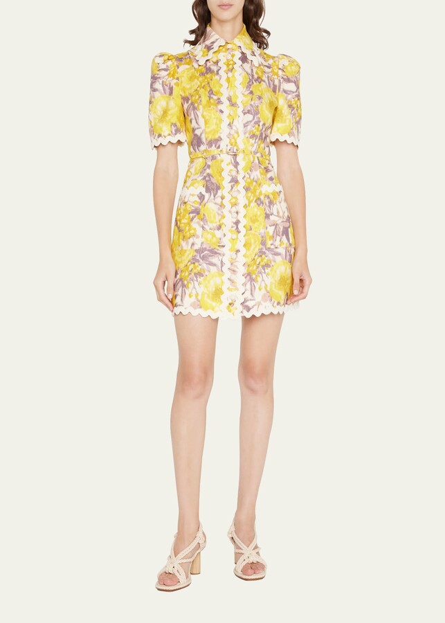 Zimmermann High Tide Ric Rac Floral Mini Dress ShopStyle
