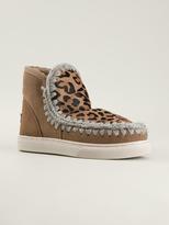 Thumbnail for your product : Mou 'Eskimo' leopard panel boots