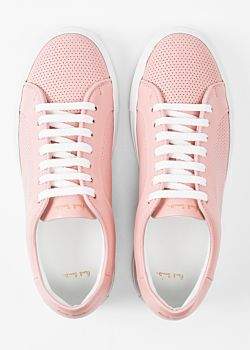 Paul Smith Women's Pink Perforated Leather 'Basso' Trainers