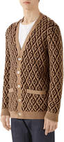 Thumbnail for your product : Gucci Men's Rhombus Intarsia-Knit Cardigan Sweater