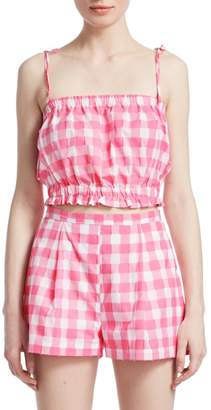 MDS Stripes Gingham Cropped Cotton Cami