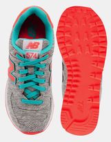 Thumbnail for your product : New Balance 574 Textile Turquoise Trainers