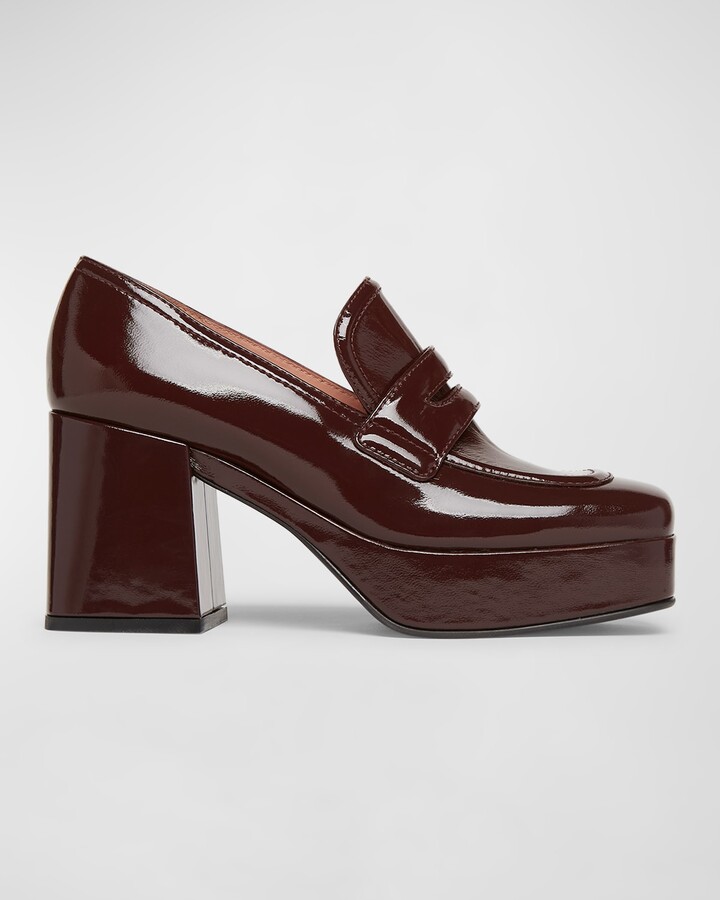 Gianvito Rossi Patent Platform Penny Loafers