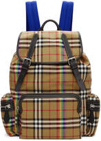 Thumbnail for your product : Burberry Beige Medium Rainbow Vintage Check Backpack
