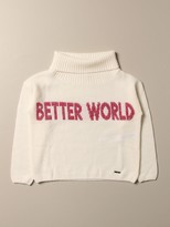 Thumbnail for your product : Liu Jo Pullover In Wool With Better World Writing