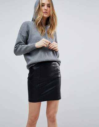Noisy May Tall Faux Leather Skirt