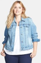 Thumbnail for your product : Lucky Brand 'Dixie' Denim Jacket (Plus Size)