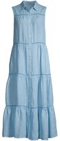 Thumbnail for your product : 120% Lino Sleeveless Picot Embroidery Linen Maxi Shirtdress