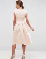 Thumbnail for your product : ASOS DESIGN Scuba Deep Plunge Prom Midi Dress