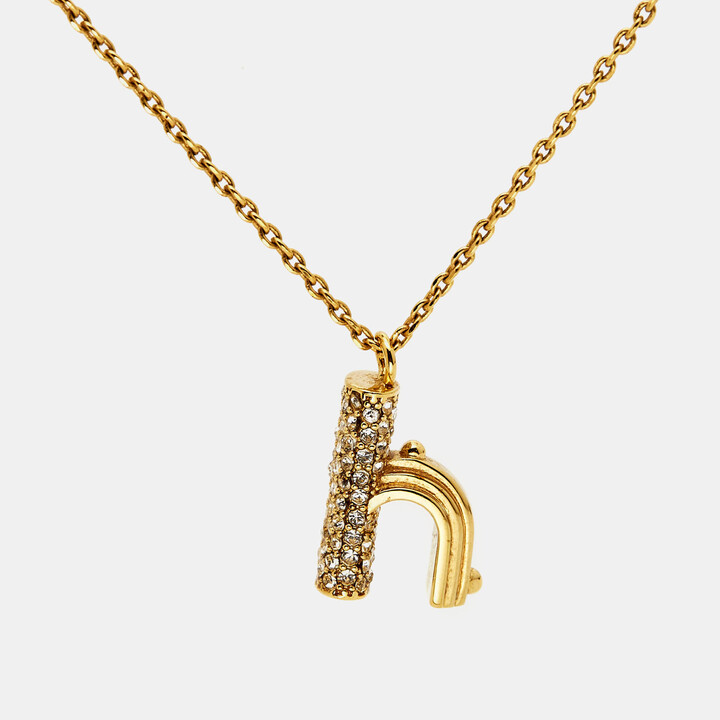 Louis Vuitton LV & Me Letter M Gold Tone Necklace Louis Vuitton