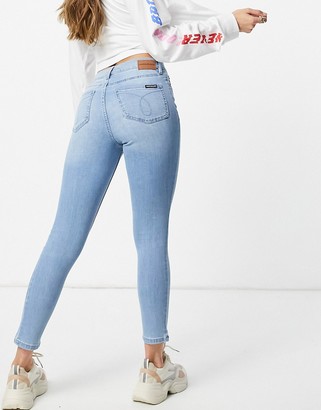 Calvin Klein Jeans mid rise skinny jeans in light wash - ShopStyle