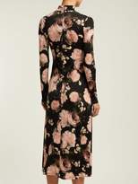 Thumbnail for your product : Erdem Nolene Dutch Petal Print Jersey Midi Dress - Womens - Black Pink