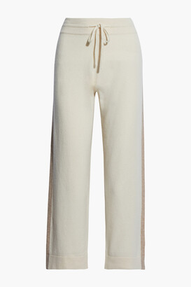Chinti and Parker Striped cashmere track pants