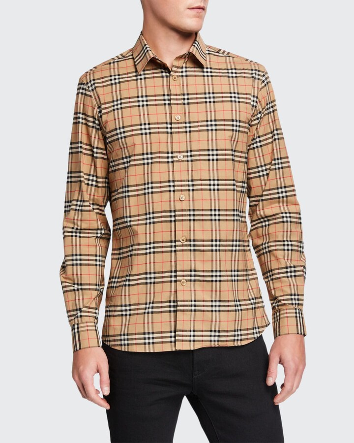 Burberry Large Check Mens Shirt | Shop the world's largest 