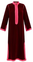 Thumbnail for your product : MUZUNGU SISTERS Alia Woven-trim Velvet Tunic Dress - Dark Red