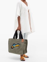 Thumbnail for your product : Loewe Paula's Ibiza - Paula-beaded Large Canvas Tote Bag - Khaki Multi