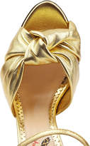 Thumbnail for your product : Charlotte Olympia Farrah Metallic Leather Platform Sandals