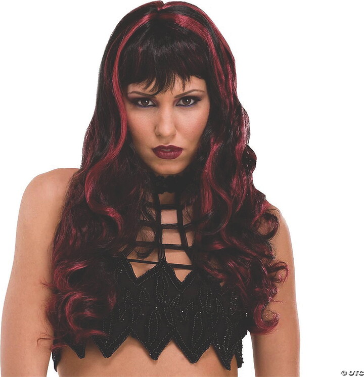 Seasonal Visions Morris Costumes Black & Burgundy Witch Craft Wig