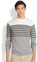 Thumbnail for your product : Vince Striped Crewneck Cardigan