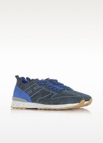 Thumbnail for your product : Hogan R261 Blue Perforated Suede Mid Top Men's Sneakers