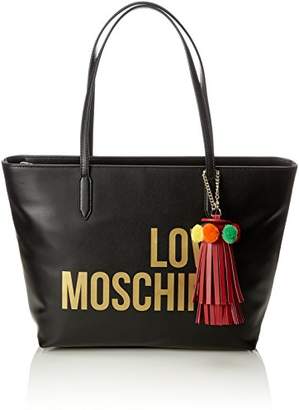 Love Moschino Borsa Grain Pu Nero, Women’s Shoulder Bag,14x28x42 cm (B x H T)
