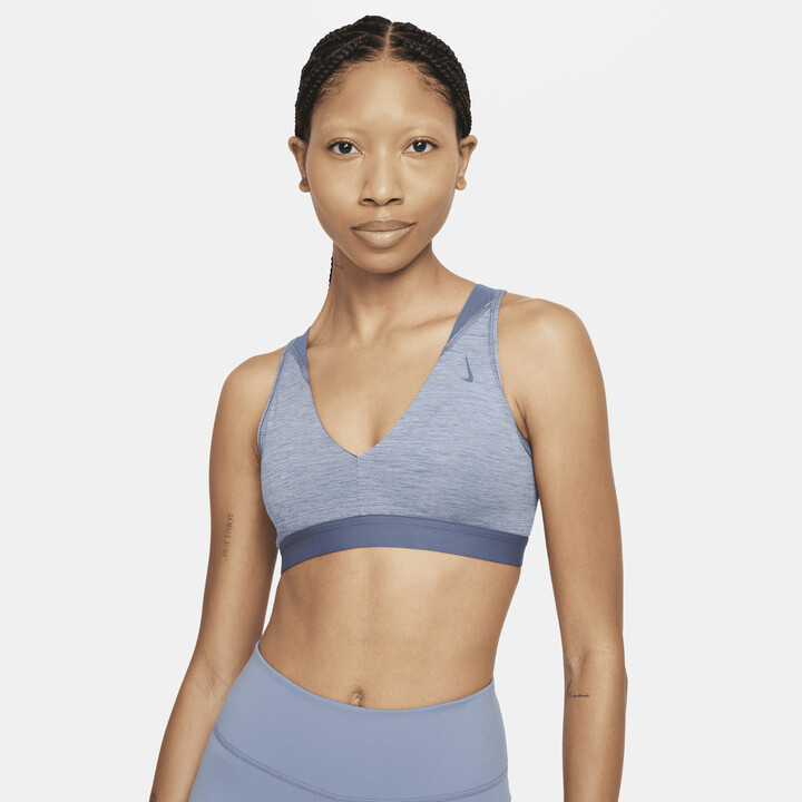 Nike Women's Favorites Light-Support Padded Twisted Keyhole Sports Bra in  Blue - ShopStyle
