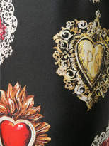 Thumbnail for your product : Dolce & Gabbana Hearts Print Silk Trousers