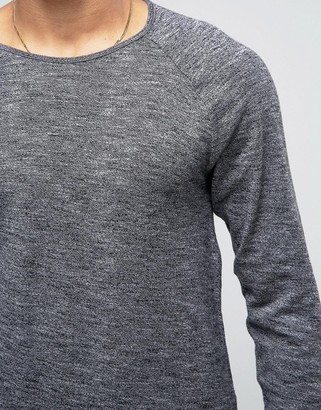 Esprit Fine Knit Slub Sweater With Raglan Sleeve Detail