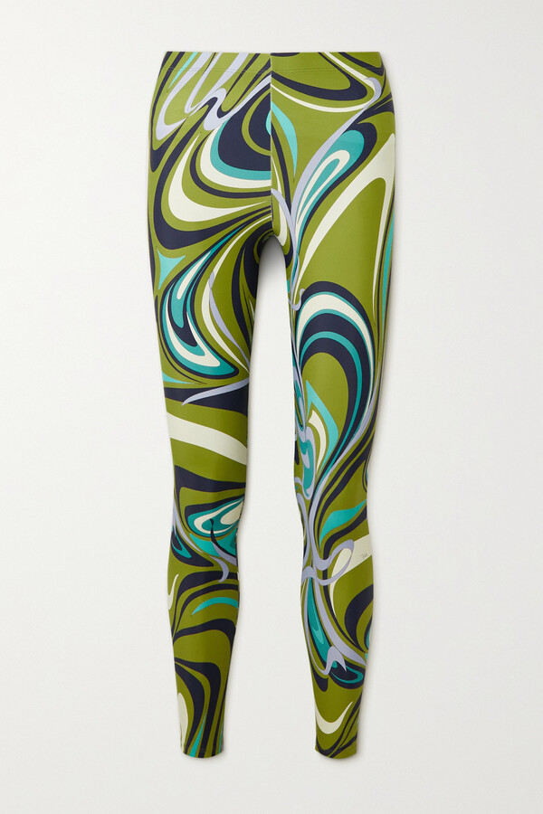 Pucci Printed Stretch Leggings - Green - ShopStyle
