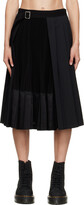 Black Pleated Midi Skirt 