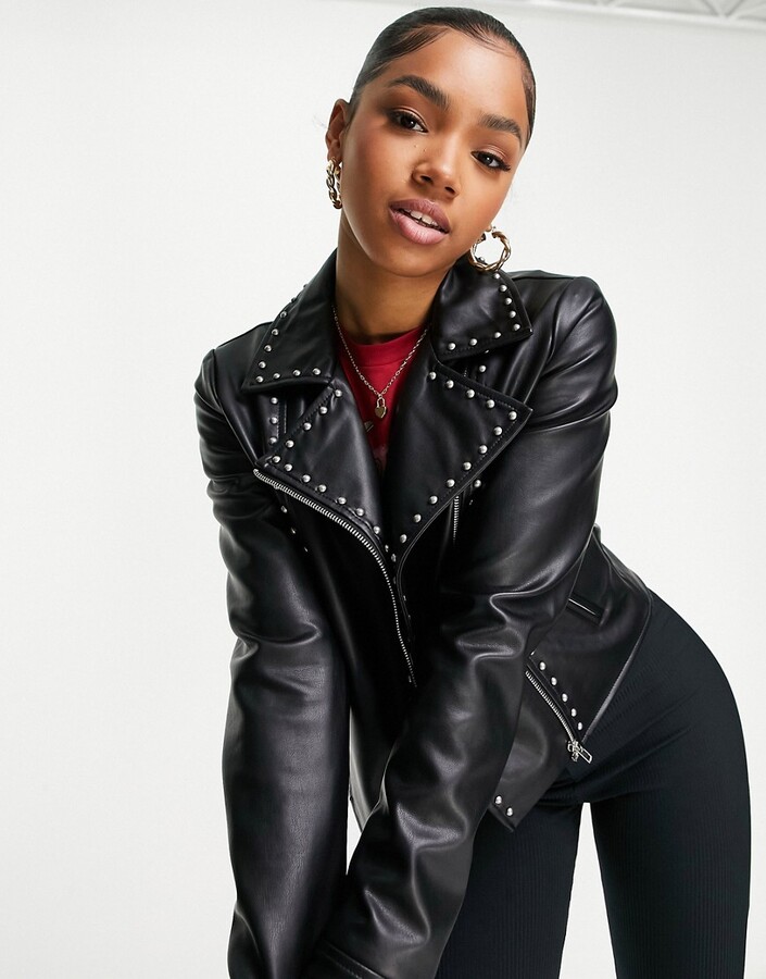 Womens Studded Leather Jacket | Shop the world's largest 