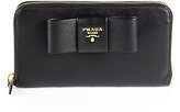 Thumbnail for your product : Prada Saffiano Bow Zip-Around Wallet
