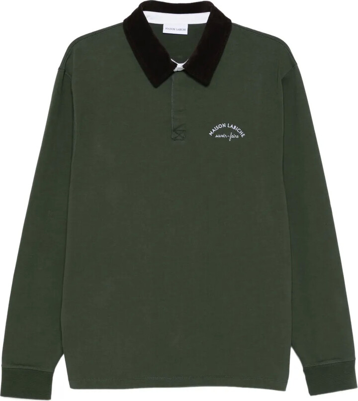 Maison Labiche Long-Sleeve Velvet-Collared Shirt