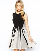 Thumbnail for your product : ASOS Mesh Insert Fit And Flare Dress
