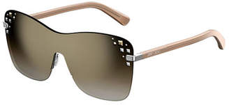 Jimmy Choo Masks Mirrored Swarovski® Shield Sunglasses