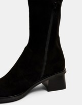 Thumbnail for your product : Topshop knee high heeled boots in black