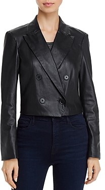 Lucy Paris Cropped Faux-Leather Blazer - 100% Exclusive - ShopStyle ...